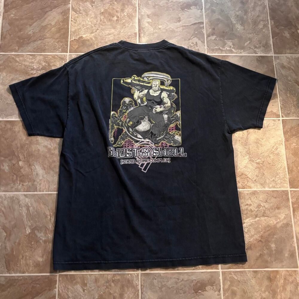 Vintage Y2K Anime Ghost in the Shell Faded Black tee, size XL, dope piece